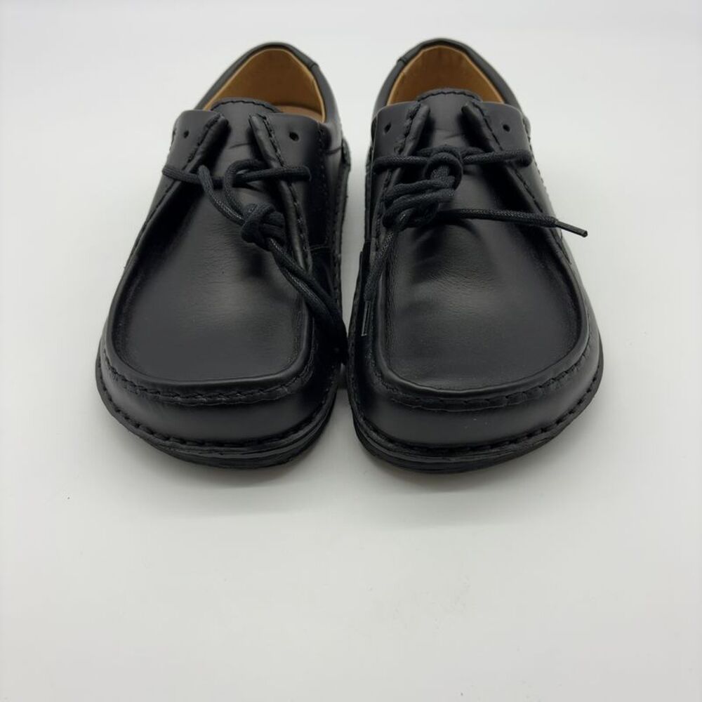 Birkenstock Black Leather Lace-Up Clogs